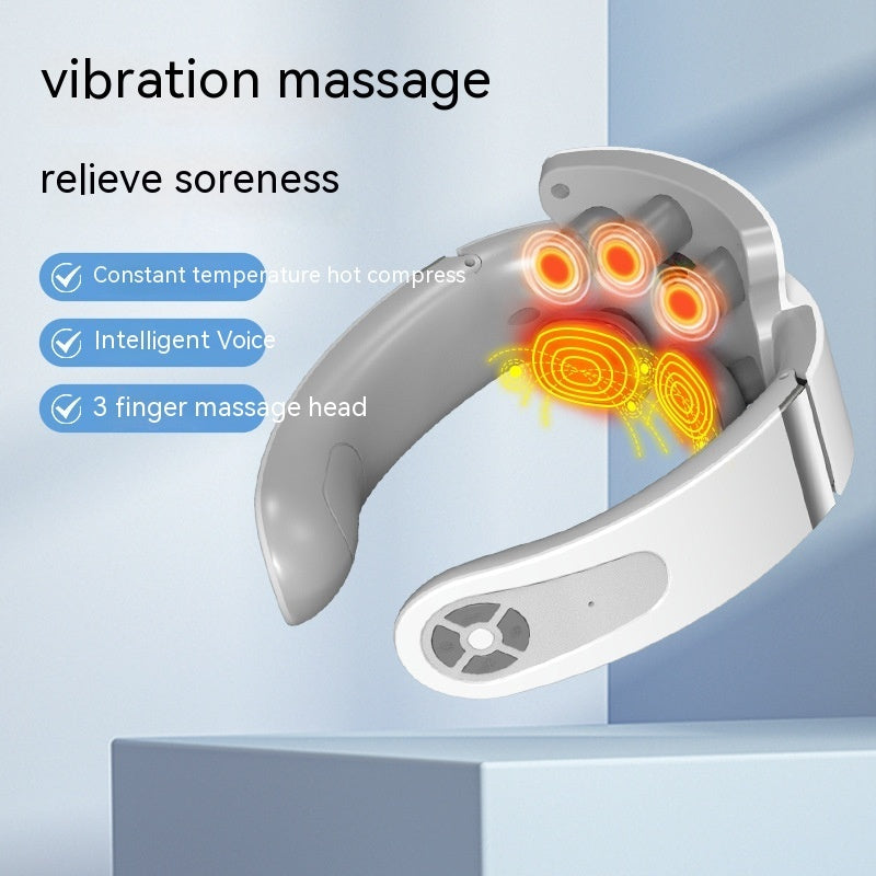 Masajeador Cervical Inteligente EMS con Calor- Alivio Inmediato del Dolor y Relajación Total